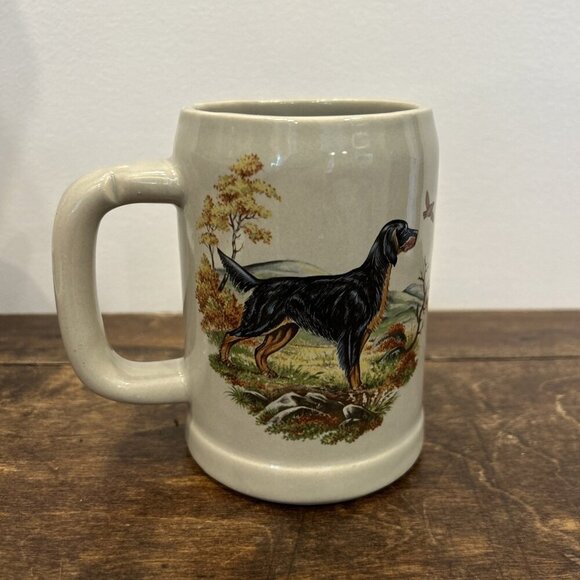 Vintage Gordon Setter Mug Stein McCoy USA Pottery 6395 Hunting Dog Series - Picture 1 of 4